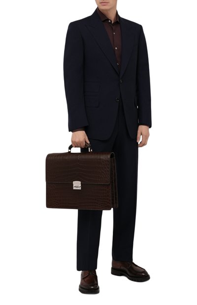 Портфель из кожи крокодила KITON, арт. UBWALLN00102/CNIL, фото 2