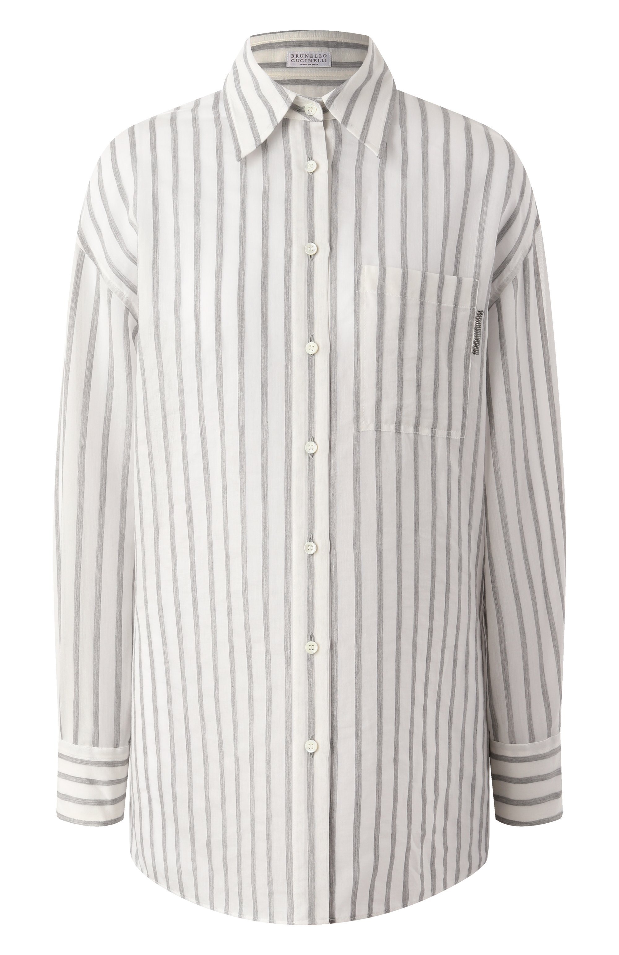 Рубашка из хлопка и шелка BRUNELLO CUCINELLI, арт. MP775MH666, фото 1