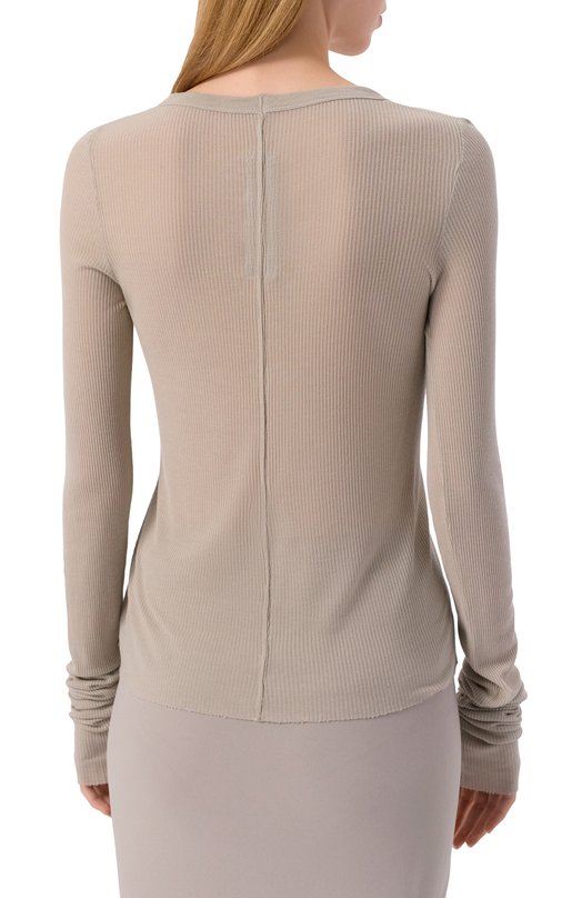 Лонгслив из вискозы и шелка Rick Owens RP02E4209/RC Серый  RP02E4209/RC Фото 4