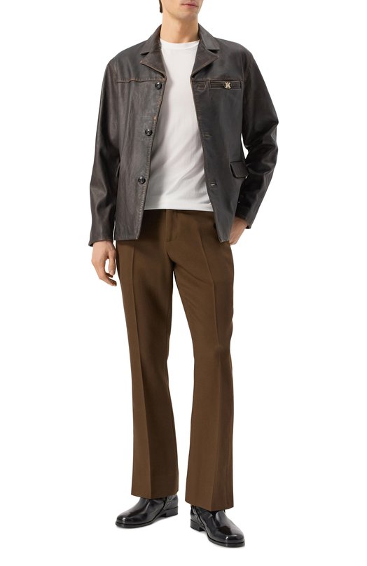 Кожаная куртка Amiri AMLTJT1004 Коричневый  AMLTJT1004 Фото 2