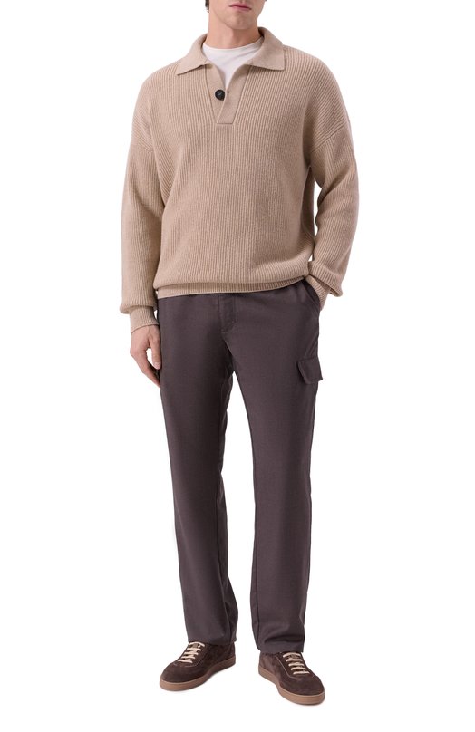 Шерстяной свитер Kiton UMM066102 Бежевый  UMM066102 Фото 2