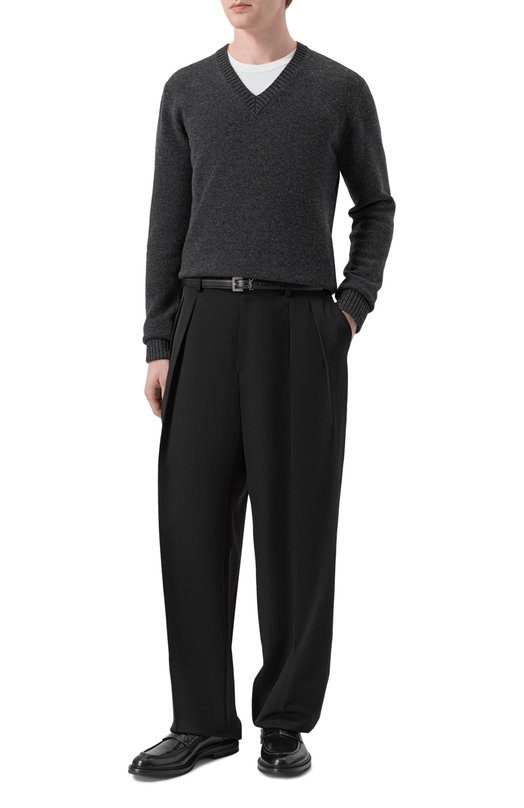 Шерстяной пуловер Dolce & Gabbana GXY28T/JCVYA Серый  GXY28T/JCVYA Фото 2