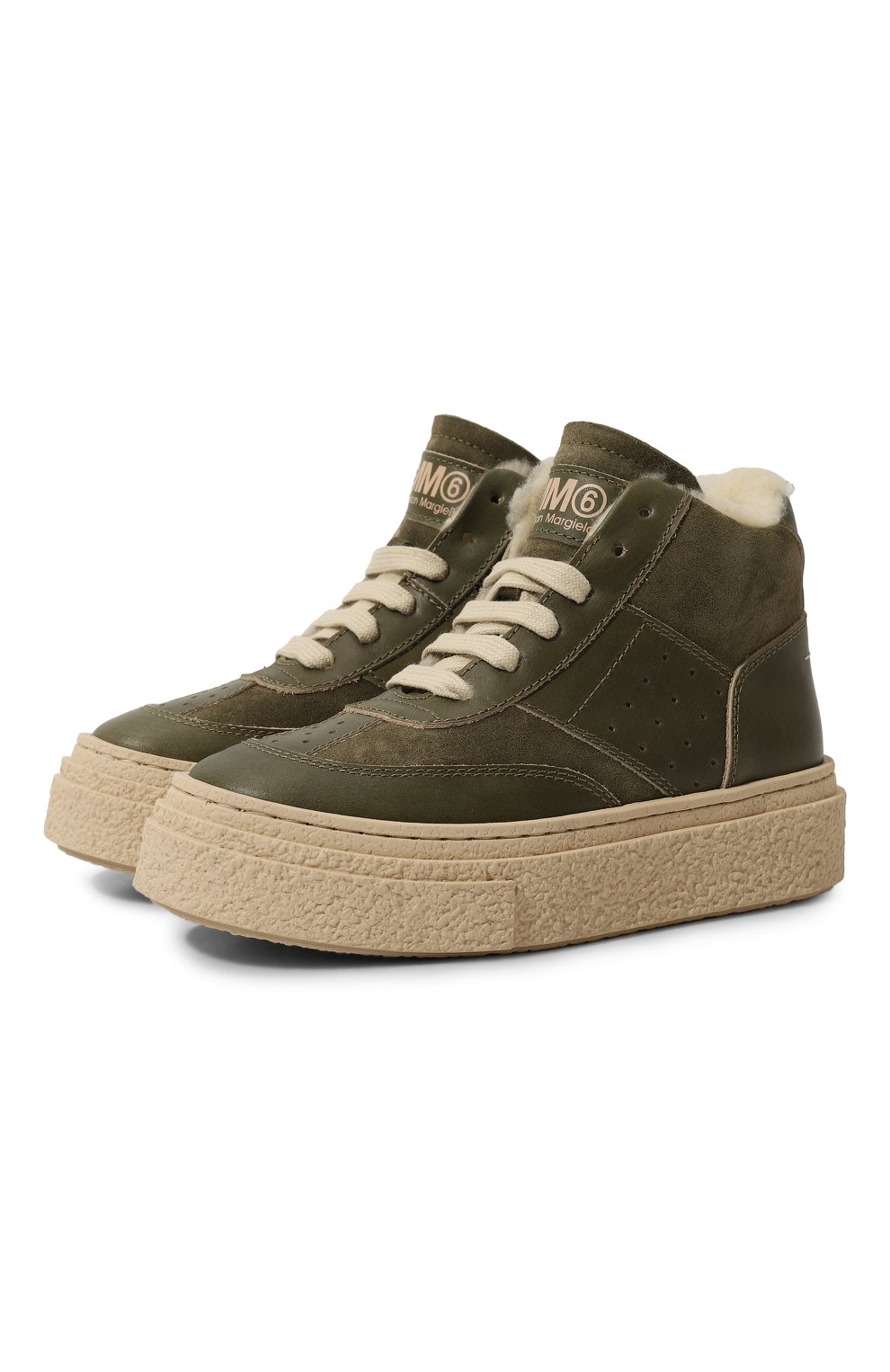 Утепленные кеды MM6 хаки цвета по цене 26350 руб., арт. 78113/VAR5/30-35, фото 1 Утепленные кеды MM6, арт. 78113/VAR5/30-35, фото 1