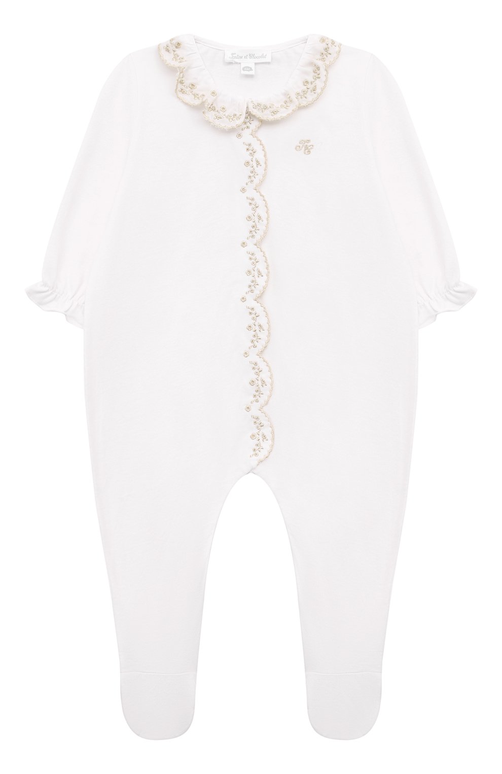 Хлопковый комбинезон TARTINE ET CHOCOLAT белого цвета по цене 9900 руб., арт. TZ54170, фото 1 Хлопковый комбинезон TARTINE ET CHOCOLAT, арт. TZ54170, фото 1