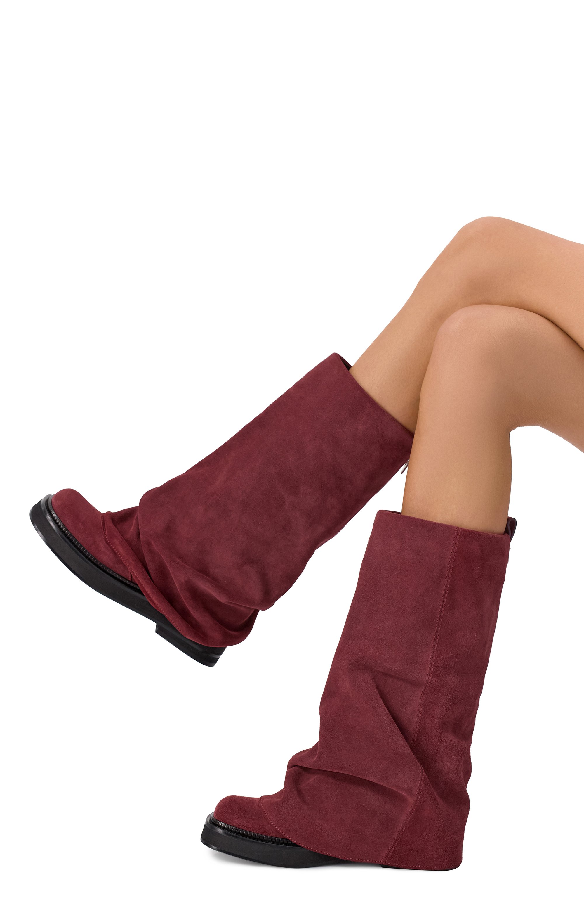 Замшевые сапоги robin THE ATTICO бордового цвета по цене 131000 руб., арт. 251WSH00798/LBT040AA, фото 2 Замшевые сапоги robin THE ATTICO, арт. 251WSH00798/LBT040AA, фото 2