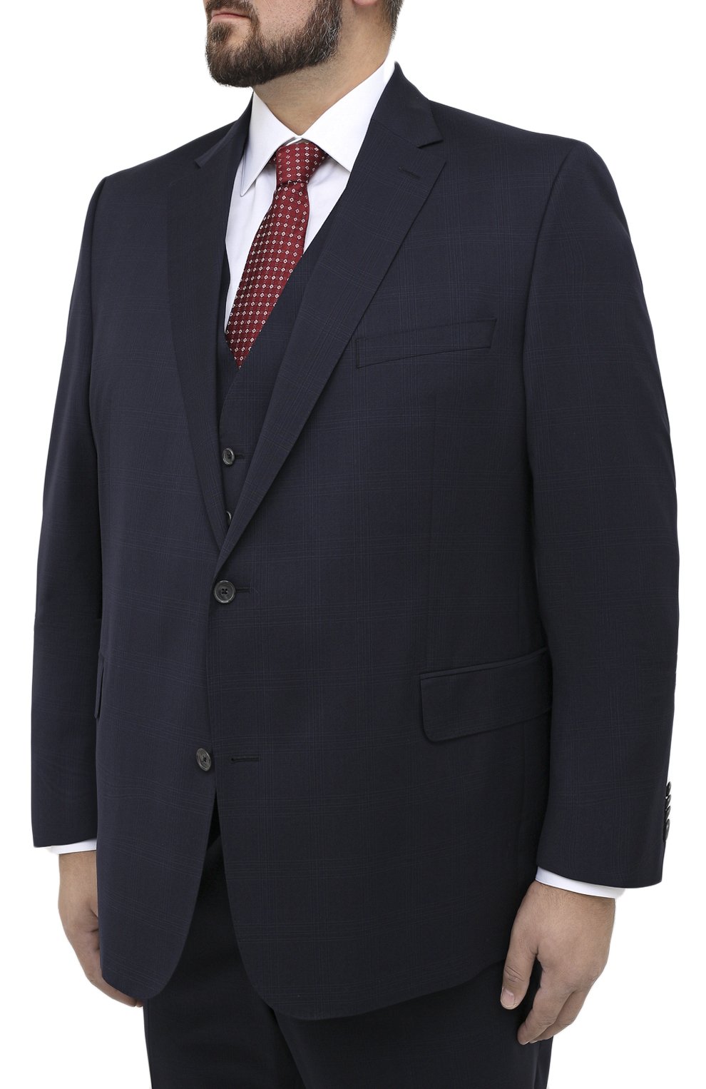 Шерстяной костюм-тройка EDUARD DRESSLER темно-синего цвета по цене 121000 руб., арт. N283/16006, фото 2 Шерстяной костюм-тройка EDUARD DRESSLER, арт. N283/16006, фото 2