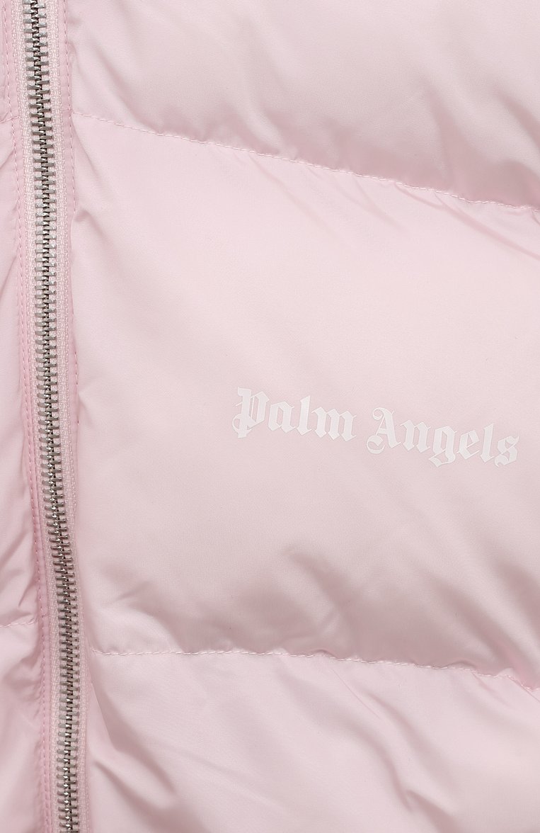 Детского утепленная куртка PALM ANGELS светло-розового цвета, арт. PGEJ002F23FAB002 | Фото 3 (Рукава: Длинные; Материал внешний: Синтетический материал; Материал подклада: Синтетический материал)