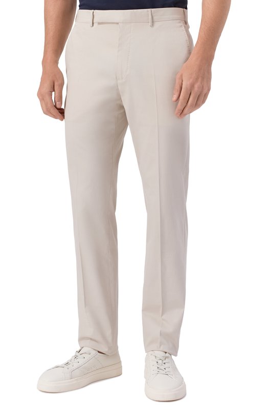 Хлопковые брюки Zegna 77TB12/915F00A9 Кремовый  77TB12/915F00A9 Фото 3