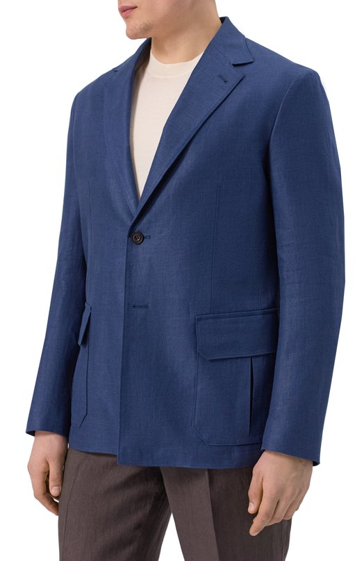 Льняной пиджак Corneliani 25X591-2514108 Синий  25X591-2514108 Фото 5
