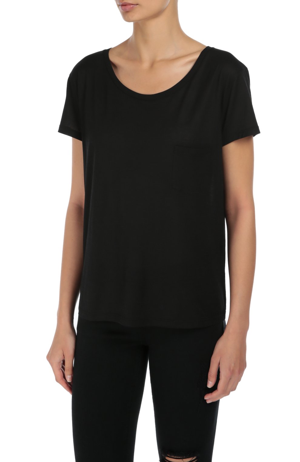 Хлопковая футболка прям ого кроя с круглым вырезом SAINT LAURENT, арт. 394316/Y2YI2, фото 3
