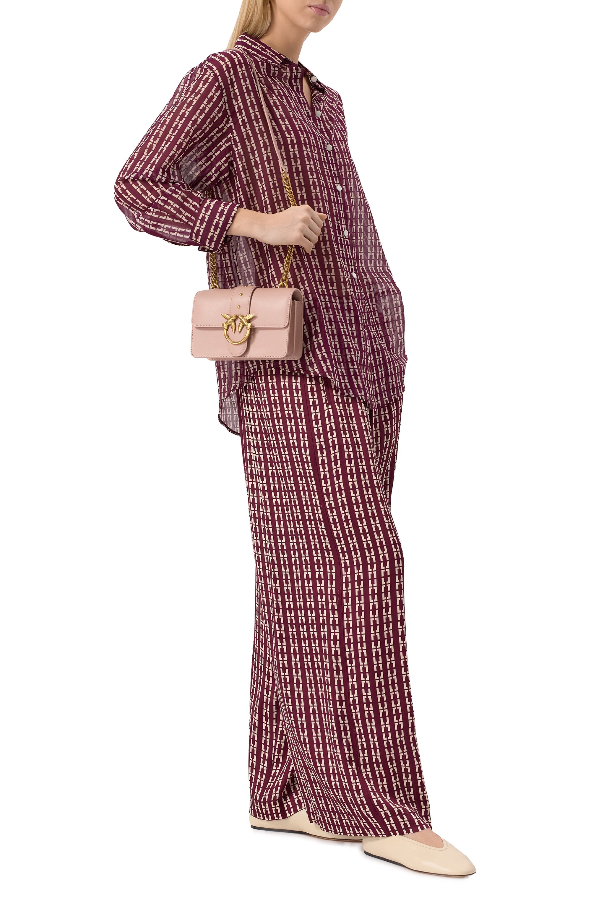 Сумка love one mini PINKO розового цвета по цене 32500 руб., арт. 100059/A0F1, фото 7 Сумка love one mini PINKO, арт. 100059/A0F1, фото 7