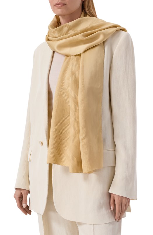 Шелковый шарф Burberry 8123776 Бежевый  8123776 Фото 2