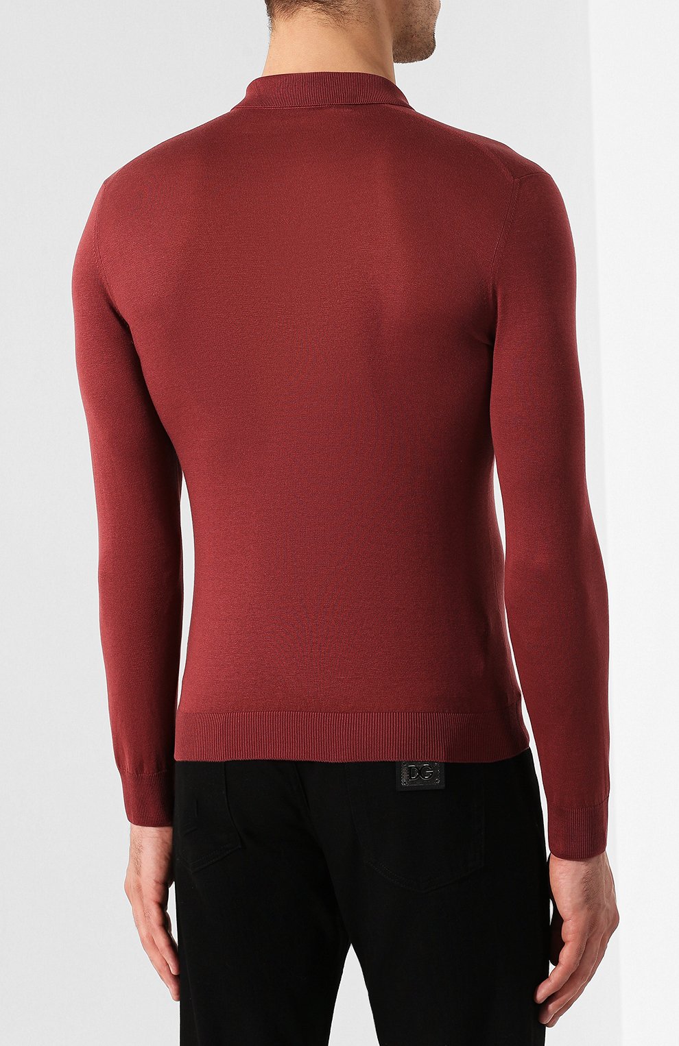 Шелковое поло ANDREA CAMPAGNA бордового цвета по цене 26700 руб., арт. 43111/23503*, фото 4 Шелковое поло ANDREA CAMPAGNA, арт. 43111/23503*, фото 4