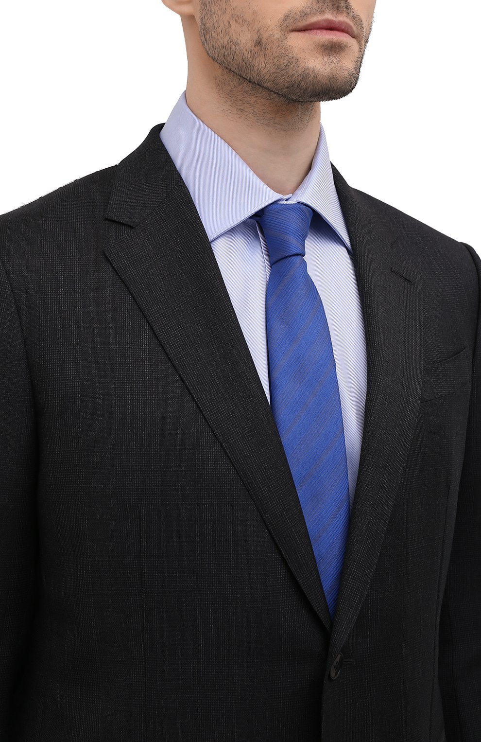 Галстук из хлопка и шелка GIORGIO ARMANI синего цвета по цене 19300 руб., арт. 360054/2R903, фото 2 Галстук из хлопка и шелка GIORGIO ARMANI, арт. 360054/2R903, фото 2