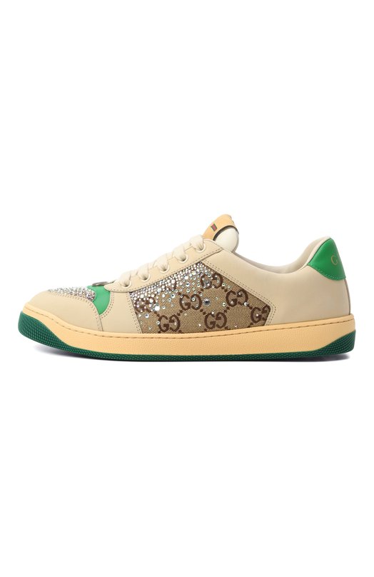 Комбинированные кеды Screener Gucci 812041/AAEB2 Бежевый  812041/AAEB2 Фото 4