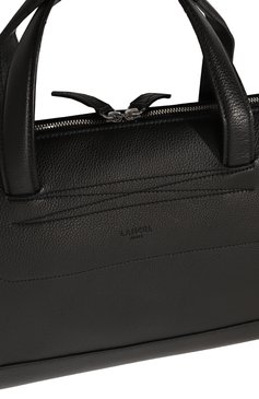 Мужская портфель LANCEL черного цвета, арт. A08685 | Фото 3 (Материал сплава: Проставлено; Материал: Натуральная кожа; Драгоценные камни: Проставлено; Ремень/цепочка: На ремешке; Размер: large; Сумки-технические: Портфели)
