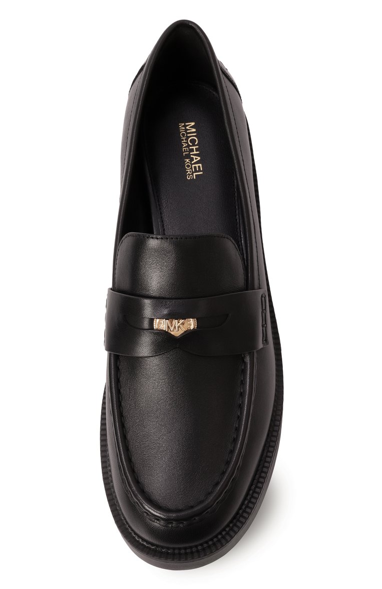 Женские кожаные пенни-лоферы eden MICHAEL MICHAEL KORS черного цвета, арт. 40R4EDMP1L | Фото 6 (Подошва: Платформа; Каблук высота: Низкий; Материал сплава: Проставлено; Драгоценные камни: Проставлено; Материал внутренний: Натуральная кожа; Материал внешний: Натуральная кожа)