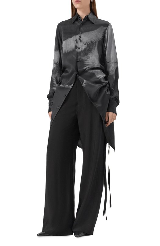 Шелковая блузка Ann Demeulemeester B0013140/FA658 Чёрный  B0013140/FA658 Фото 3