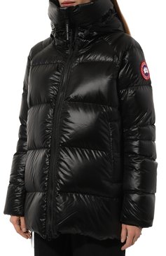 Женский пуховик cypress CANADA GOOSE черного цвета, арт. 2239L | Фото 3 (Рукава: Длинные; Длина (верхняя одежда): До середины бедра; Драгоценные камни: Проставлено; Материал сплава: Проставлено; Матери�ал подклада: Синтетический материал; Кросс-КТ: Пуховик; Стили: Кэжуэл)