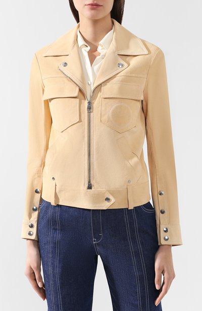 Кожаная куртка CHLOÉ желтого цвета по цене 345500 руб., арт. CHC19SCV01203, фото 3 Кожаная куртка CHLOÉ, арт. CHC19SCV01203, фото 3