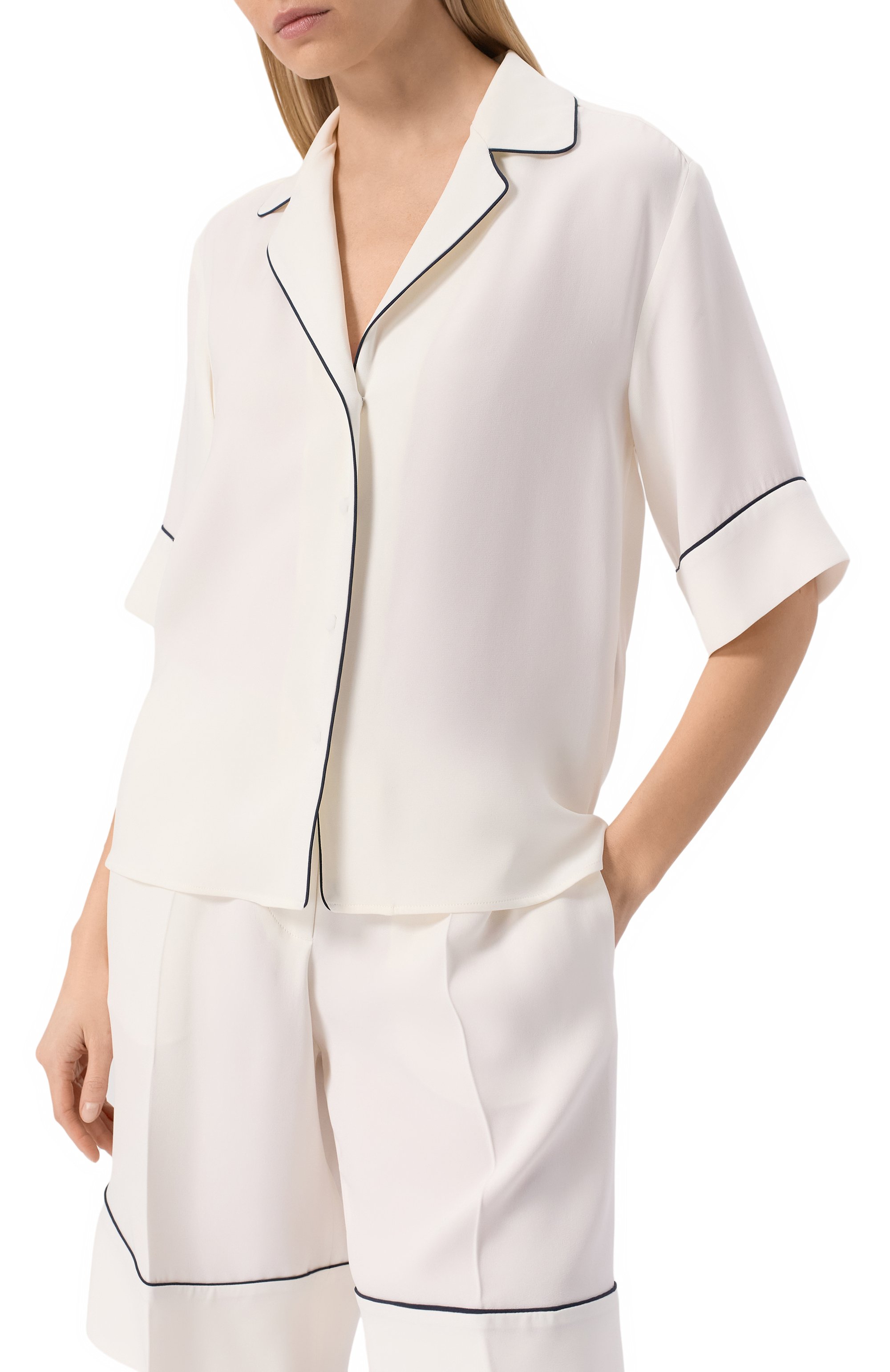 Шелковая блузка MVST белого цвета по цене 113000 руб., арт. 25E/X2P/0/G031/5545, фото 3 Шелковая блузка MVST, арт. 25E/X2P/0/G031/5545, фото 3