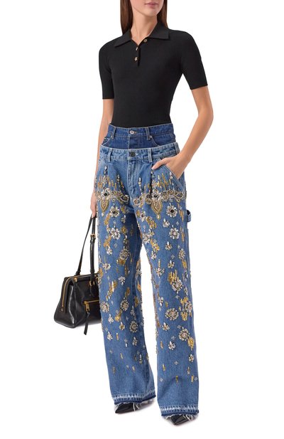 Джинсы с отделкой стразами и пайетками DOLCE & GABBANA, арт. FTDF9Z/G80G1, фото 2