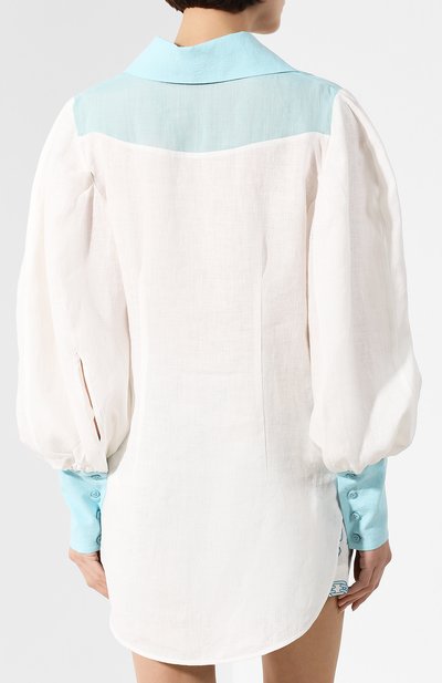 Льняная рубашка A MERE CO разноцветного цвета по цене 52650 руб., арт. AMC-R20-G4-41, фото 4 Льняная рубашка A MERE CO, арт. AMC-R20-G4-41, фото 4