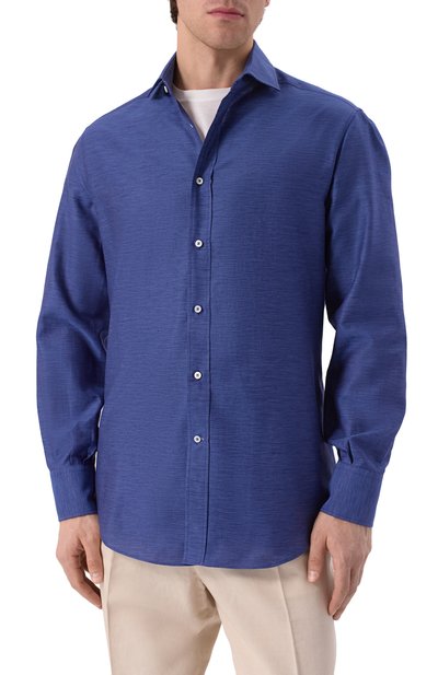 Рубашка из хлопка и льна BRUNELLO CUCINELLI, арт. MR6250028, фото 3