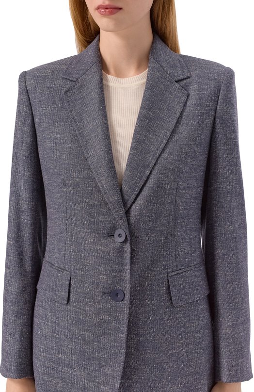 Жакет из шерсти и вискозы Max Mara Studio H0DEIDA Синий  H0DEIDA Фото 5