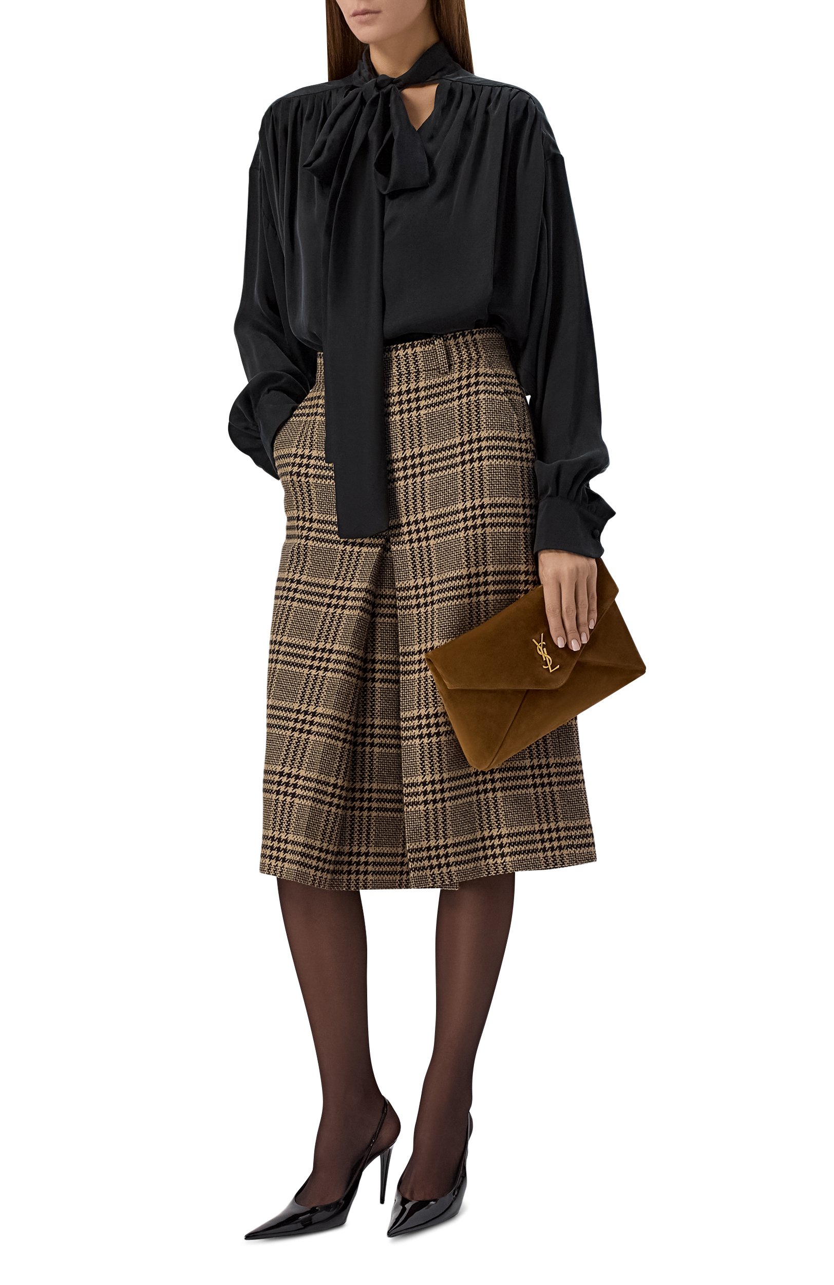 Клатч cassandre large SAINT LAURENT коричневого цвета по цене 169500 руб., арт. 769307/1U80W, фото 3 Клатч cassandre large SAINT LAURENT, арт. 769307/1U80W, фото 3