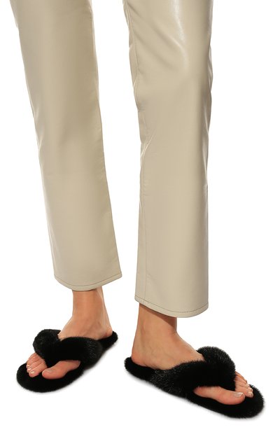 Шлепанцы из меха норки SAINT LAURENT, арт. 687618/E0E00, фото 3