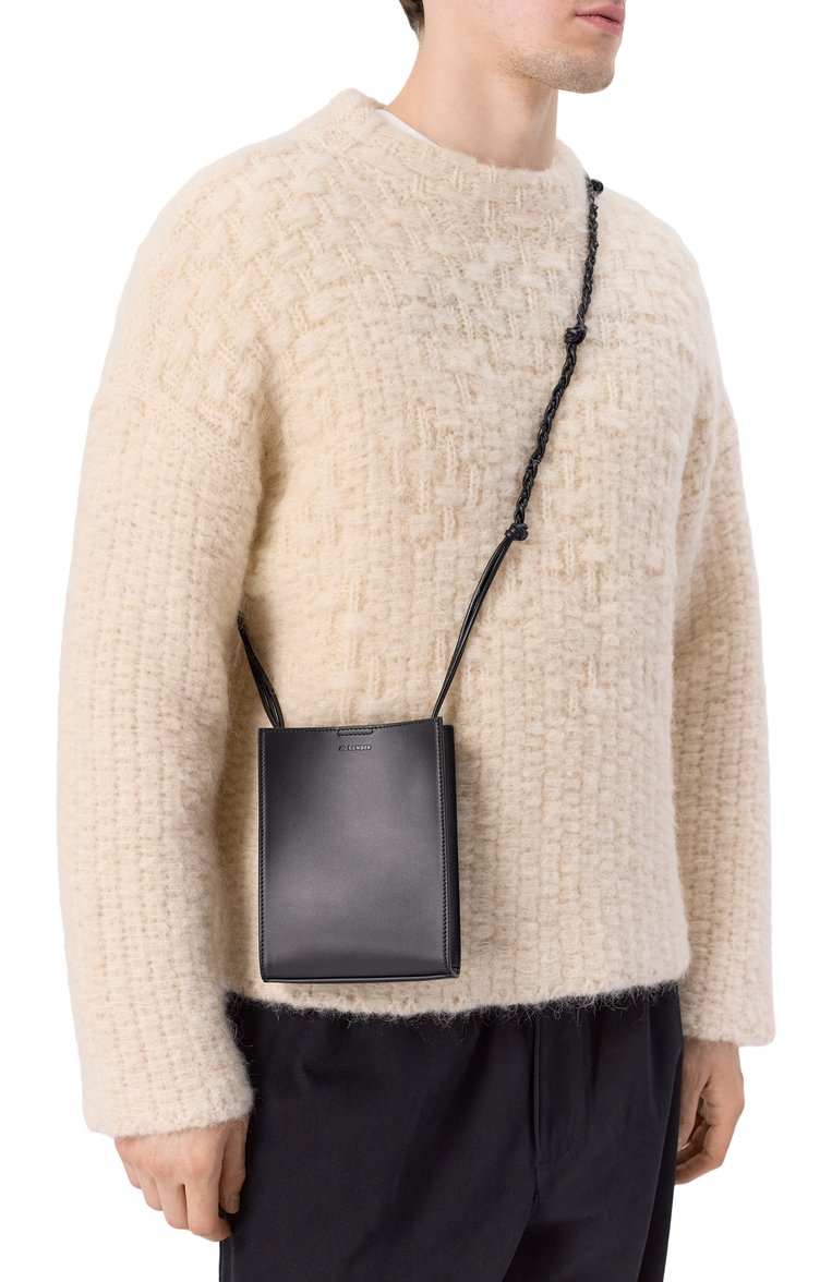 Мужская сумка tangle JIL SANDER черного цвета, арт. J25WG0003/P5995 | Фото 2 (Материал: Натуральная кожа; Размер: mini; Ремень/цепочка: На ремешке; Автоматизация ТО: Проставлено; Автоматизация состава: Проставлено)