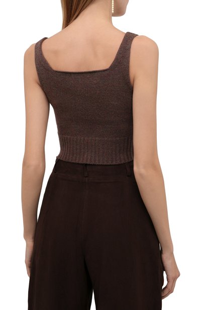 Топ из шерсти и кашемира LOW CLASSIC коричневого цвета по цене 28100 руб., арт. L0W21FW_KN02BR, фото 4 Топ из шерсти и кашемира LOW CLASSIC, арт. L0W21FW_KN02BR, фото 4