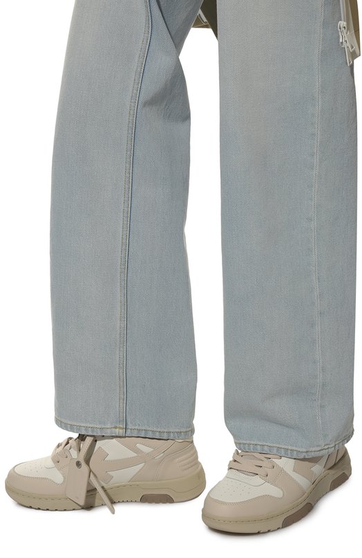 Кожаные кеды Out of Office Off-White 0WIA259C99LEA0010161 Бежевый  0WIA259C99LEA0010161 Фото 3