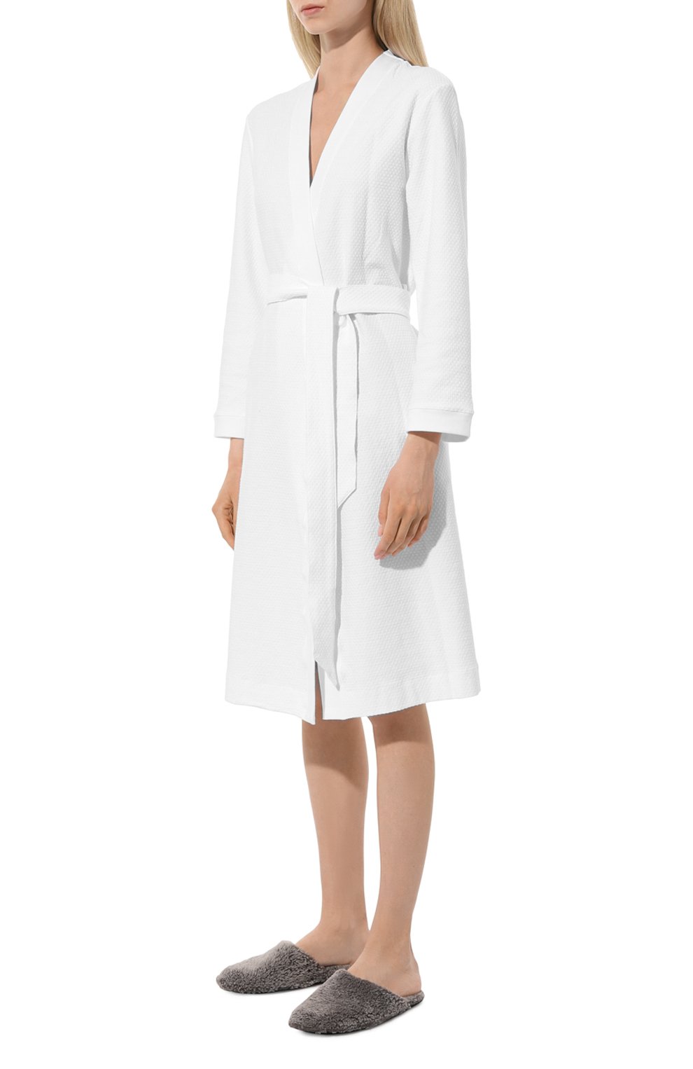 Хлопковый халат HANRO белого цвета по цене 31590 руб., арт. 077303, фото 3 Хлопковый халат HANRO, арт. 077303, фото 3