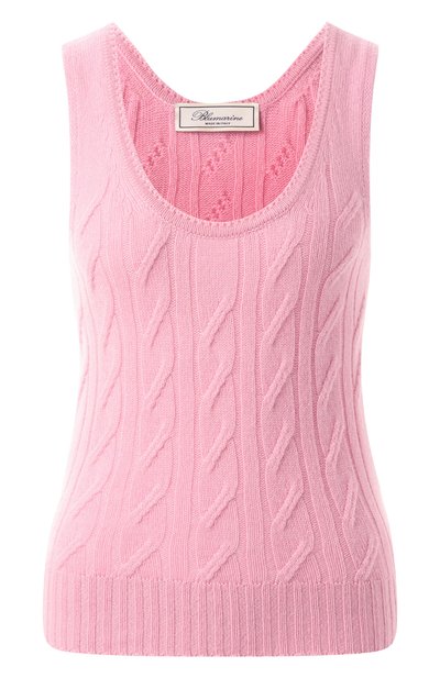Топ из шерсти и кашемира BLUMARINE розового цвета по цене 49700 руб., арт. P522M572B, фото 1 Топ из шерсти и кашемира BLUMARINE, арт. P522M572B, фото 1