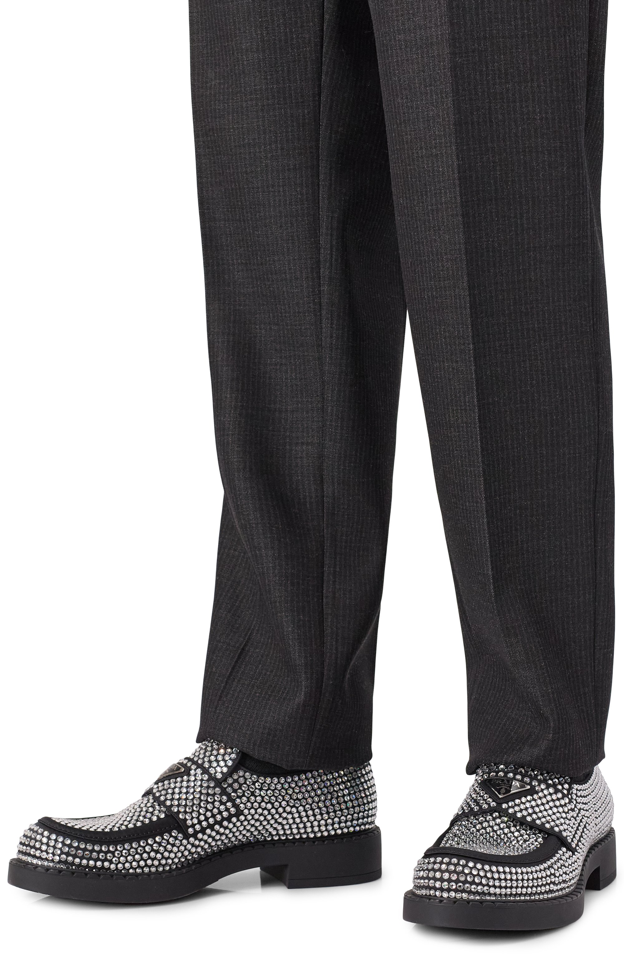 Текстильные лоферы chocolate PRADA, арт. 2DE135-2AWL-F0Z2D, фото 3