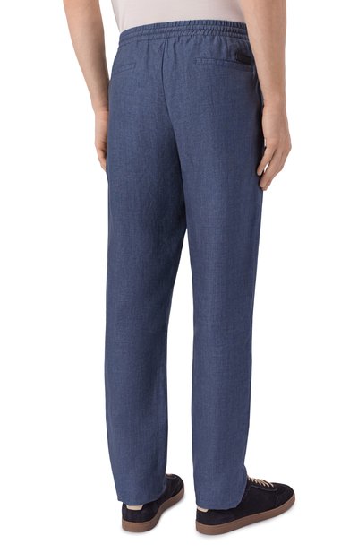 Льняные брюки ZILLI темно-синего цвета по цене 150000 руб., арт. CP202AM0801VZL000, фото 4 Льняные брюки ZILLI, арт. CP202AM0801VZL000, фото 4