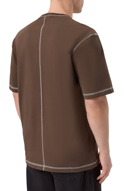 Хлопковая футболка HUGO Blue 50553498 Коричневый  50553498 Фото 4