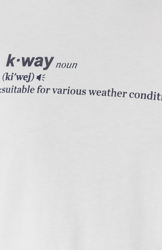 Хлопковая футболка K-Way K3136DW Белый  K3136DW Фото 6
