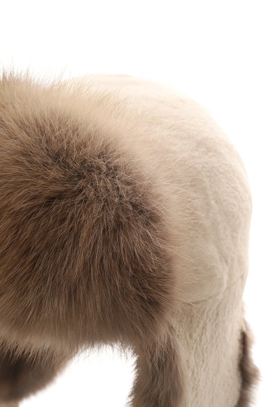 Меховая шапка-ушанка из норки и соболя VICTORIA KUSENKOVA 321813605227 Бежевый  321813605227 Фото 3