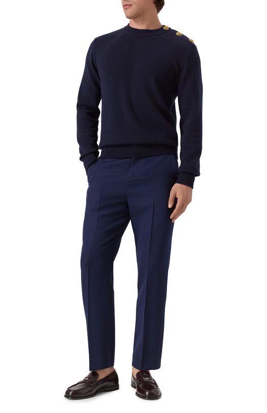 Джемпер из кашемира и шерсти Balmain FH1KD010/KI87 Синий  FH1KD010/KI87 Фото 2