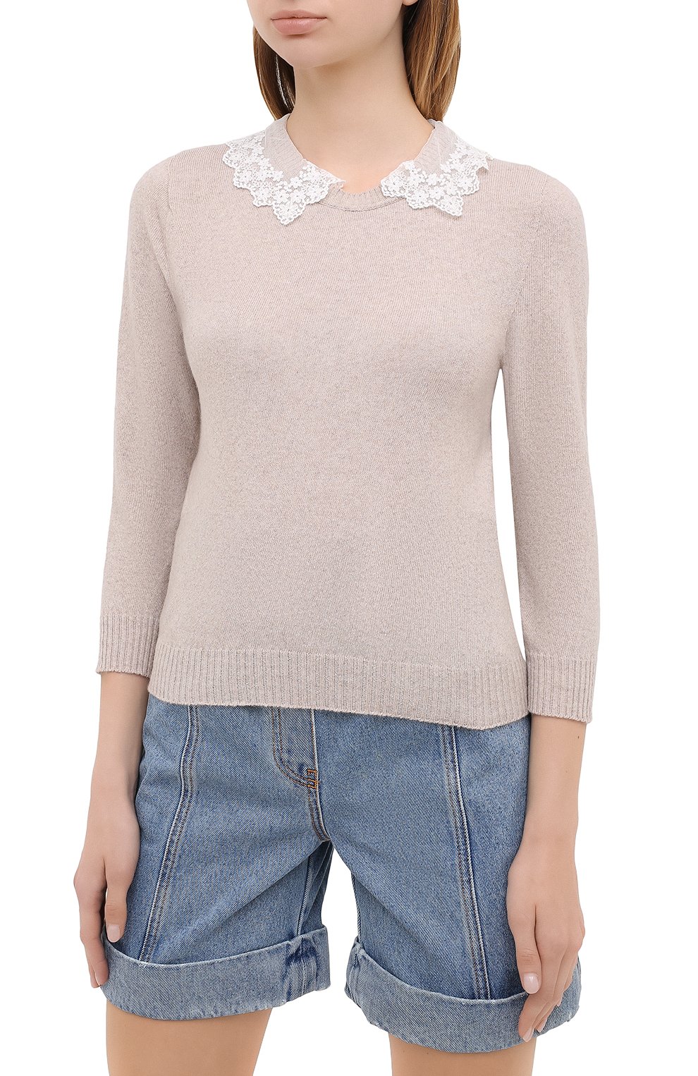 Кашемировый пуловер PHILOSOPHY DI LORENZO SERAFINI бежевого цвета по цене 46450 руб., арт. A0916/5702, фото 3 Кашемировый пуловер PHILOSOPHY DI LORENZO SERAFINI, арт. A0916/5702, фото 3