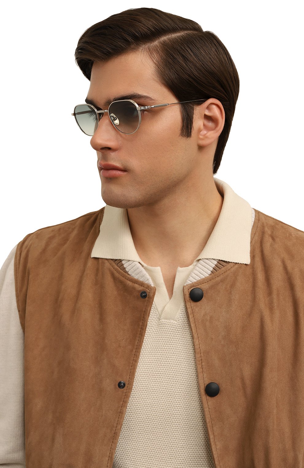 Солнцезащитные очки LUNETTERIE GENERALE голубого цвета по цене 91950 руб., арт. MIRAGE PALLADIUM GBG, фото 2 Солнцезащитные очки LUNETTERIE GENERALE, арт. MIRAGE PALLADIUM GBG, фото 2