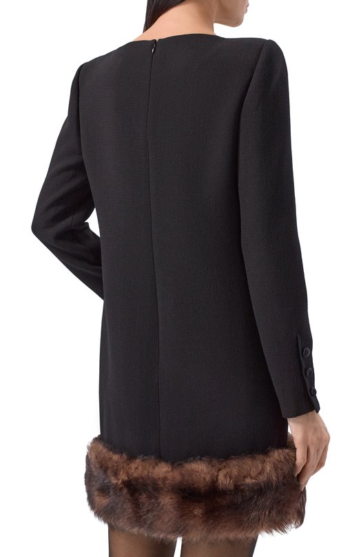 Шерстяное платье Valentino 7B0VAGF5/9Q0 Чёрный  7B0VAGF5/9Q0 Фото 3