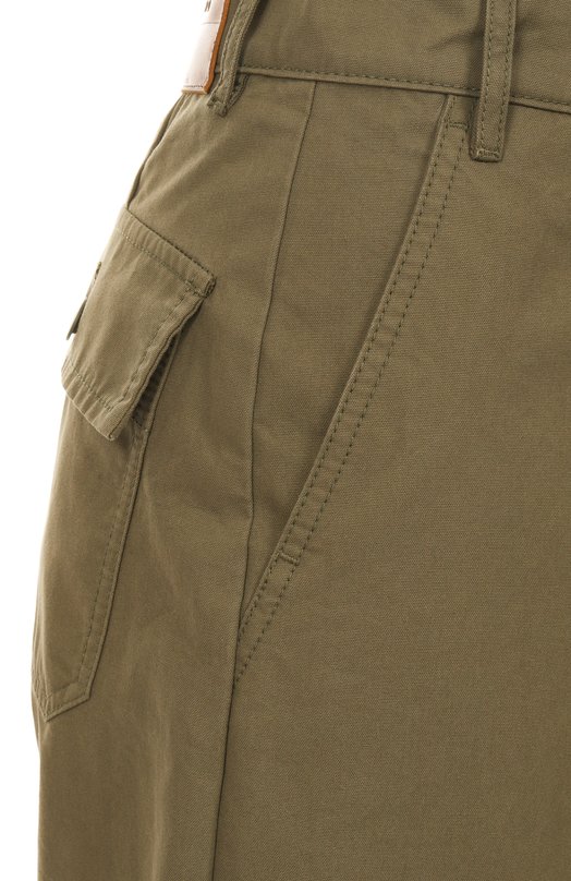 Хлопковые брюки-карго Weekend Max Mara QUIZ Хаки  QUIZ Фото 6