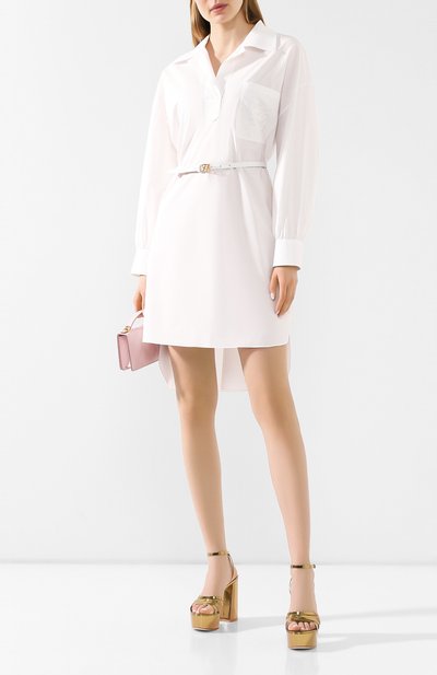 Платье с поясом FENDI белого цвета по цене 95000 руб., арт. FDA673 A0MY, фото 2 Платье с поясом FENDI, арт. FDA673 A0MY, фото 2