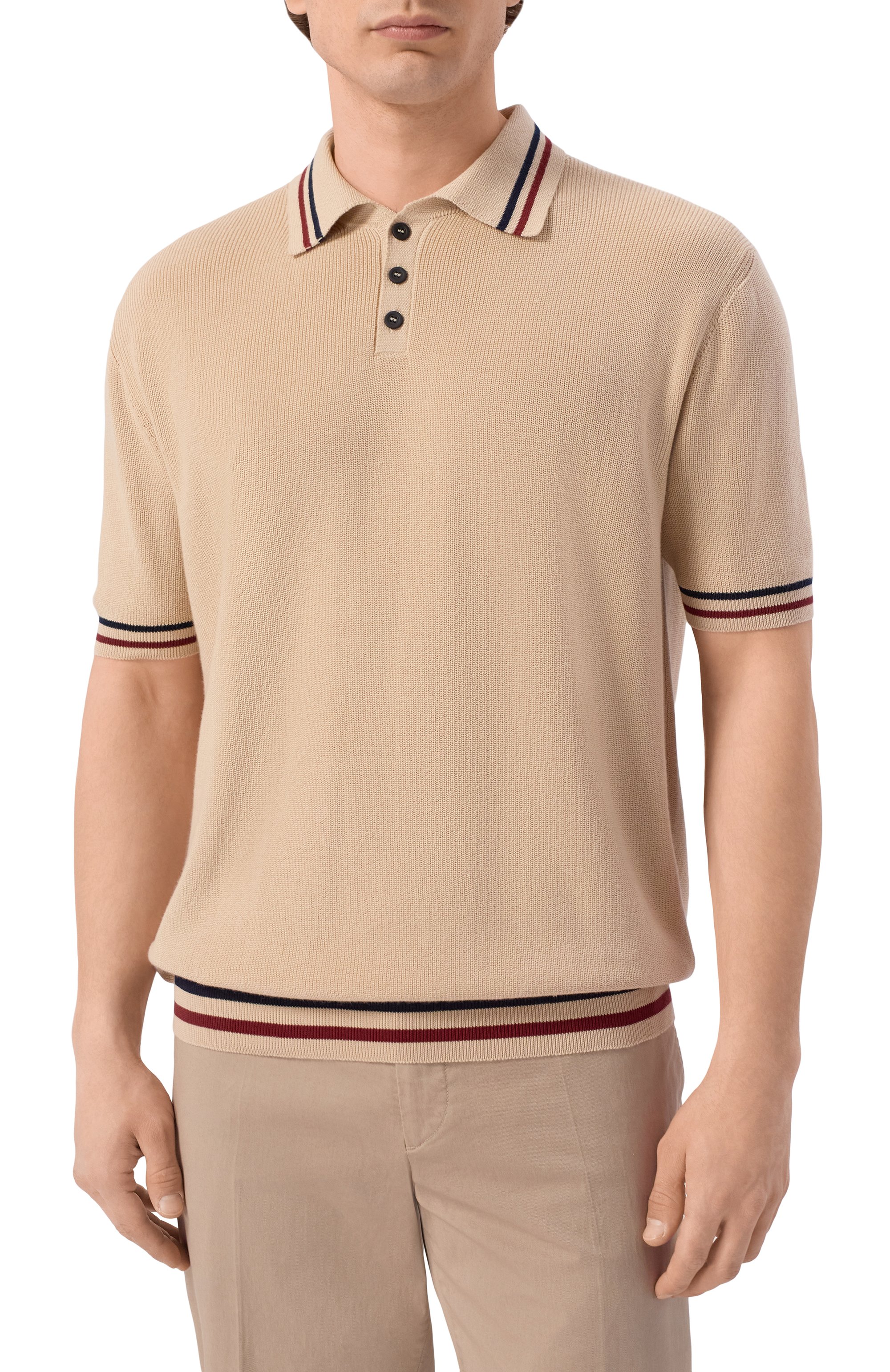 Хлопковое поло KITON бежевого цвета по цене 120500 руб., арт. UMM0737, фото 3 Хлопковое поло KITON, арт. UMM0737, фото 3