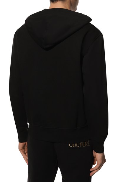 Хлопковая толстовка VERSACE JEANS COUTURE, арт. 73GAIT24-73UP301 R L0G0 PETR0L C0TT0N/CF00T, фото 4