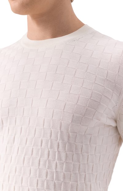 Хлопковый джемпер GRAN SASSO белого цвета по цене 25350 руб., арт. 57109/18040, фото 5 Хлопковый джемпер GRAN SASSO, арт. 57109/18040, фото 5